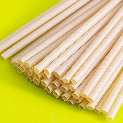Wholesale Bamboo Powder Fully Biodegradable Straws 6*230 Individually Packaged Disposable Eco-friendly Juice Beverage Straws