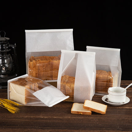 Baking Packaging Toast Bags Bread Bags Sliced Bread Bags Wire Rolled Edge Kraft Paper Cotton Paper Bags Eight-Side Seal Bags