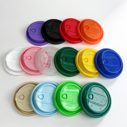 Disposable Cup Lid Coffee Multi-Functional Paper Cup Lid Colorful 90mm Diameter Milk Tea Cup Lid Direct Drinking Foldable Lid Injection Molded Lid
