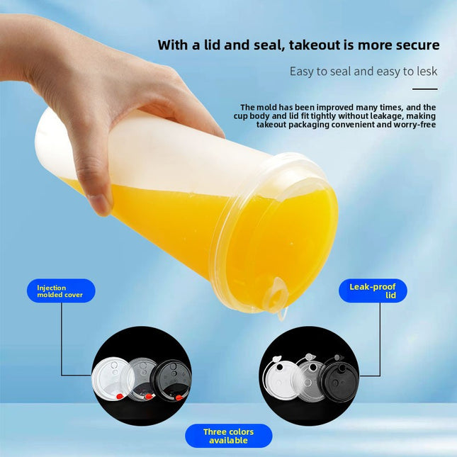 90 Caliber Transparent Frosted Injection Molded Milk Tea Cup Disposable 90 Caliber Internet Celebrity Beverage Coffee Cup with Lid