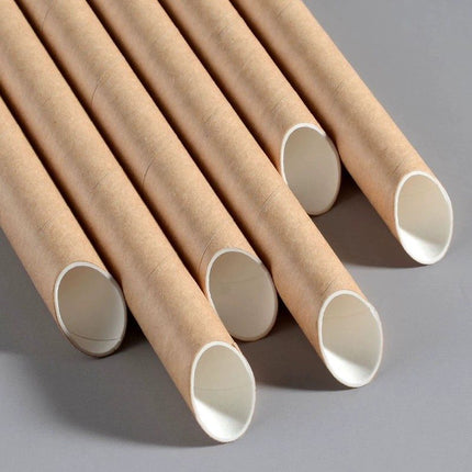 Paper Straws Disposable Individually Packaged Thick Food Grade Drinking Milk Tea Coffee Eco-friendly Large Straws Single Piece Independent