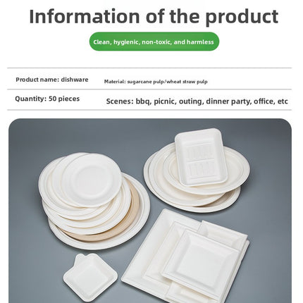 Disposable Plates Paper Plates Catering Food Grade Kindergarten Painting Dish Plates Biodegradable Household Barbecue Tableware Dinner Plates