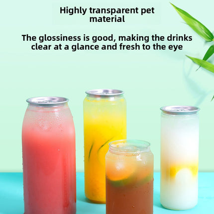 Can Sealing Machine Thickened PET Transparent Plastic Can Juice Beverage Bottle Disposable Milk Tea Cup with Aluminum Lid