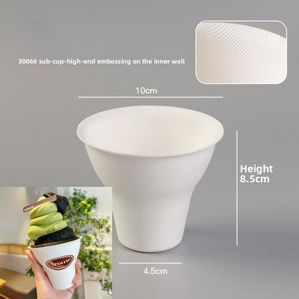 Disposable Internet Celebrity Handheld Chestnut Cup Croissant Ice Cream Paper Cup Shaved Ice Cup Biodegradable Ice Cream Dessert Bowl