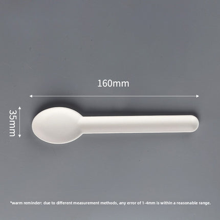 Disposable Paper Pulp Knife Fork Spoon Food Grade Hardened Cake Fork Western Dessert Tableware Eco-friendly Biodegradable Three-piece Set