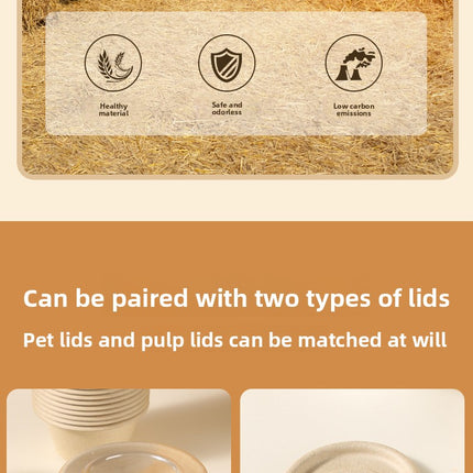 Disposable Paper Pulp Sealed Biodegradable Sauce Cup Condiment Cup Small Cup Takeaway Bowl with Lid