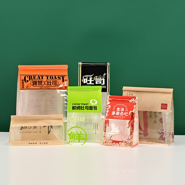 Toast Packaging Bag Iron Wire Rolled Edge Sliced Bread Bag Mochi Self-Sealing Bag Baking Ice Bread Moisture-Proof Sealing Bag