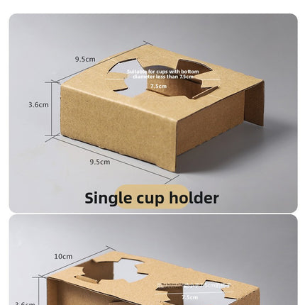 Disposable Coffee Cup Holder Milk Tea Cup Holder Cup Stand Paper Tea Tray Beverage Takeaway Holder