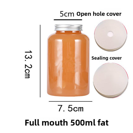 Sujiang Thai Tea Cup 500ml Internet Celebrity PET Bottle Juice Bottle Disposable Cup Plastic Cup Juice Cup Milk Tea Bottle PET Material