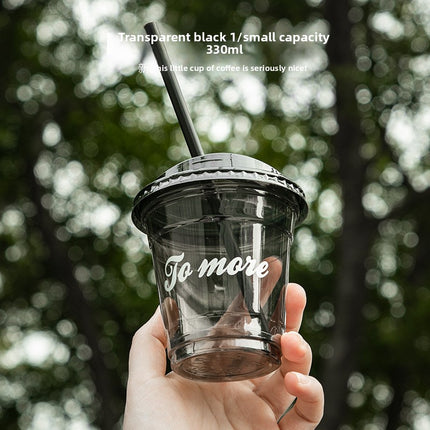 Black Milk Tea Cup Disposable Milk Tea Cup PET Milk Tea Cup Coffee Cup Cold Drink Cup Plastic Cup Black Transparent Cup