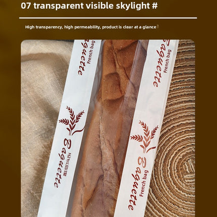 French Stick Bag French Bread Packaging Envelope Bag Long Caterpillar Bread Bag Baking Bag Oil-Proof Kraft Paper Bag
