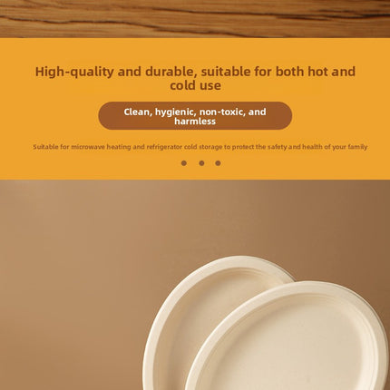 Disposable Oval Paper Plates Dish Plates Biodegradable Pulp Tableware Fruit Plates Party BBQ Plates Paper Plates