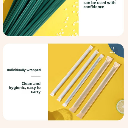 Plastic Straws Disposable Commercial Single Individually Wrapped Food Grade PP Coffee Straws Bubble Tea Thick Straws