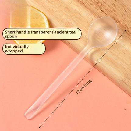 Gu Ming Perfect Spoon Plastic Spoon American Style Knife Fork Spoon Fork Spoon Matte Disposable Spoon Semi-Transparent Restaurant Commercial Use