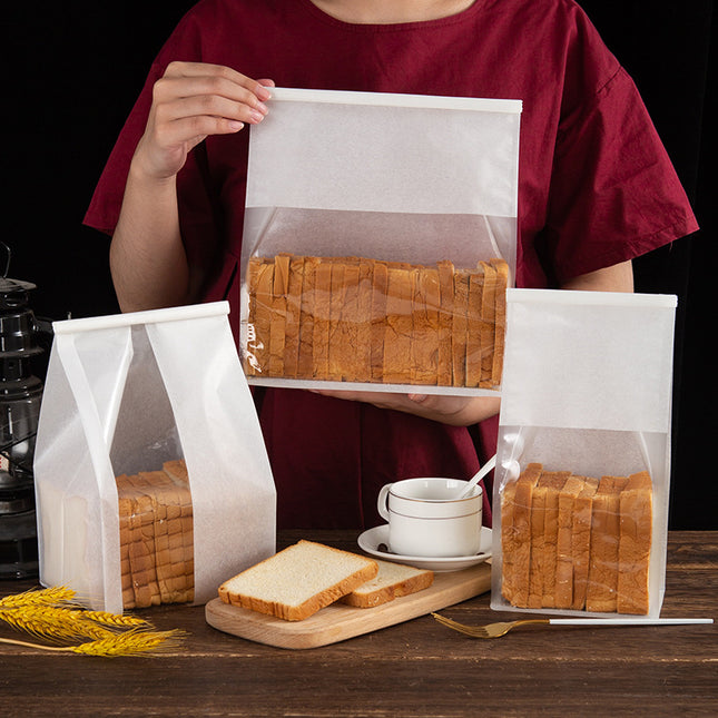 Baking Packaging Toast Bags Bread Bags Sliced Bread Bags Wire Rolled Edge Kraft Paper Cotton Paper Bags Eight-Side Seal Bags