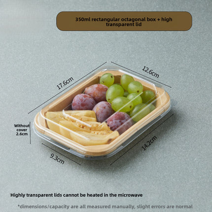 Disposable Kraft Paper Takeaway Box Square Octagonal Bowl Thickened with Lid Eco-friendly Lunch Box Bento Salad Box