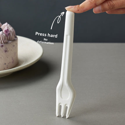 Disposable Paper Pulp Knife Fork Spoon Food Grade Hardened Cake Fork Western Dessert Tableware Eco-friendly Biodegradable Three-piece Set