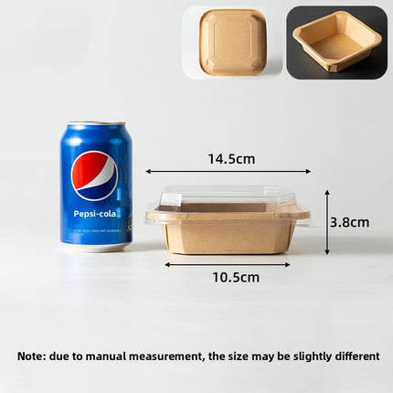 Disposable Kraft Paper Takeaway Box Square Octagonal Bowl Thickened with Lid Eco-friendly Lunch Box Bento Salad Box