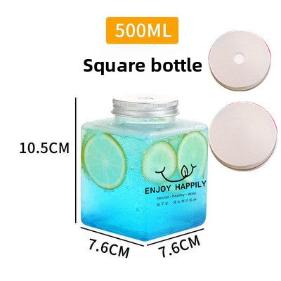 Sujiang Thai Tea Cup 500ml Internet Celebrity PET Bottle Juice Bottle Disposable Cup Plastic Cup Juice Cup Milk Tea Bottle PET Material