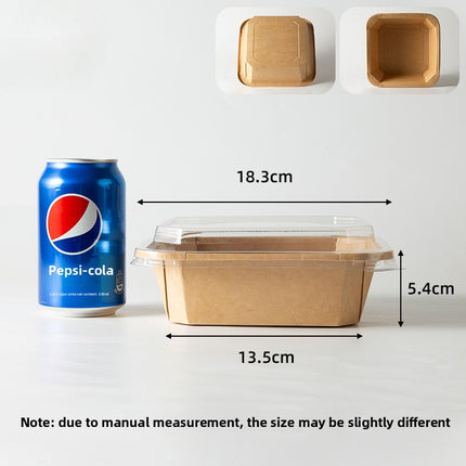 Disposable Kraft Paper Takeaway Box Square Octagonal Bowl Thickened with Lid Eco-friendly Lunch Box Bento Salad Box