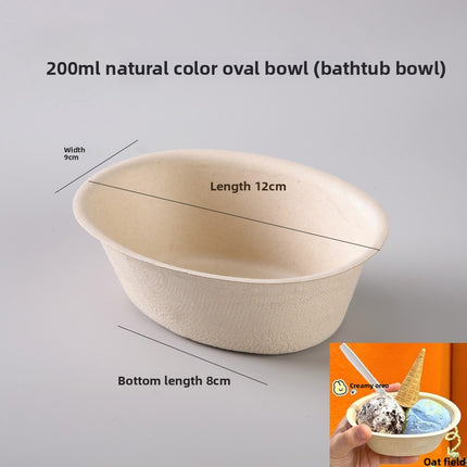 Disposable Internet Celebrity Handheld Chestnut Cup Croissant Ice Cream Paper Cup Shaved Ice Cup Biodegradable Ice Cream Dessert Bowl