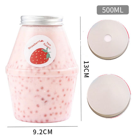 Sujiang Thai Tea Cup 500ml Internet Celebrity PET Bottle Juice Bottle Disposable Cup Plastic Cup Juice Cup Milk Tea Bottle PET Material