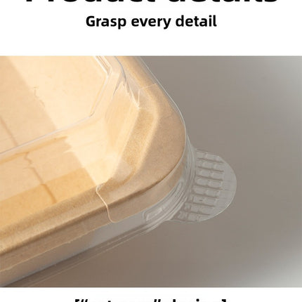 Disposable Kraft Paper Takeaway Box Square Octagonal Bowl Thickened with Lid Eco-friendly Lunch Box Bento Salad Box