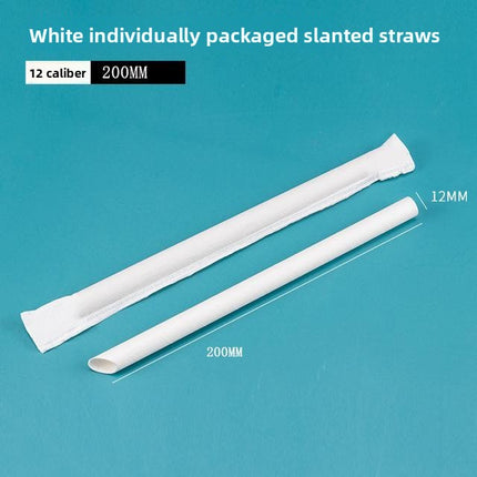 Paper Straws Disposable Individually Packaged Thick Food Grade Drinking Milk Tea Coffee Eco-friendly Large Straws Single Piece Independent