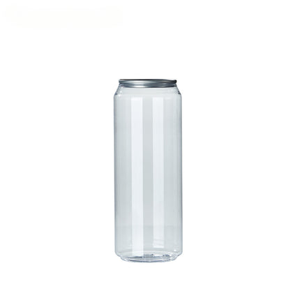 Cross-Border Wholesale Plastic Easy-Open Cans Transparent PET Milk Tea Cups Empty Bottles Sealed Cans Bubble Fruit Juice Beverage Cans