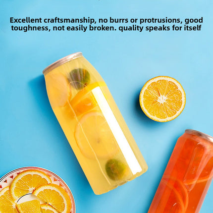 Can Sealing Machine Thickened PET Transparent Plastic Can Juice Beverage Bottle Disposable Milk Tea Cup with Aluminum Lid