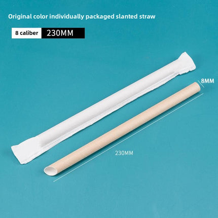 Paper Straws Disposable Individually Packaged Thick Food Grade Drinking Milk Tea Coffee Eco-friendly Large Straws Single Piece Independent