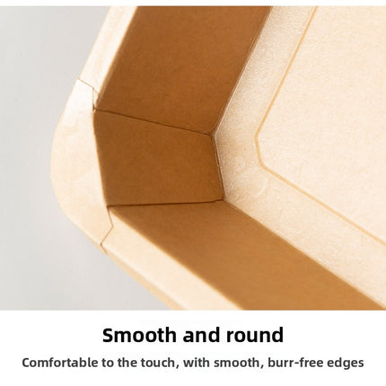 Disposable Kraft Paper Takeaway Box Square Octagonal Bowl Thickened with Lid Eco-friendly Lunch Box Bento Salad Box