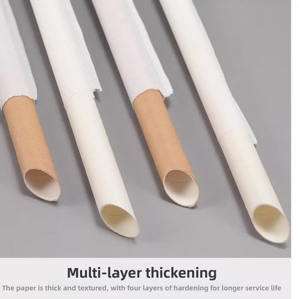 Paper Straws Disposable Individually Packaged Thick Food Grade Drinking Milk Tea Coffee Eco-friendly Large Straws Single Piece Independent