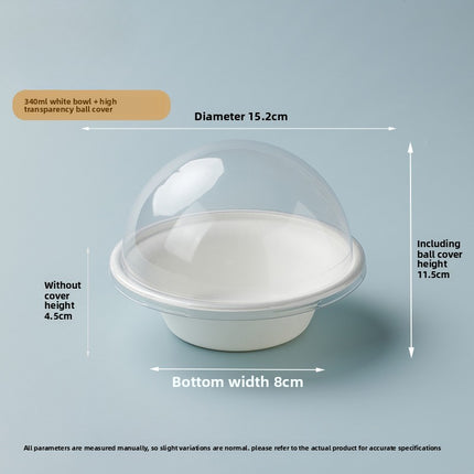 Disposable Paper Pulp Bowl Tableware Set Paper Bowl Commercial Household Bowl Biodegradable Whole Box Disposable Round Dinner Bowl