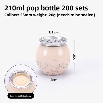 Can Sealing Machine Thickened PET Transparent Plastic Can Juice Beverage Bottle Disposable Milk Tea Cup with Aluminum Lid