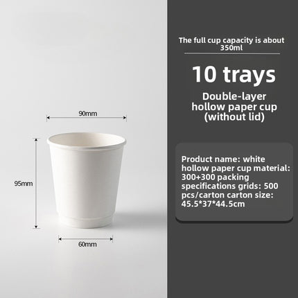Wholesale Disposable Paper Cups with Lids, Thickened Double-layer Paper Hollow Cups, Heat Insulation, Anti-scalding, for Hot Drinks, Milk Tea, Coffee Cups