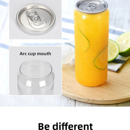 Can Sealing Machine Thickened PET Transparent Plastic Can Juice Beverage Bottle Disposable Milk Tea Cup with Aluminum Lid