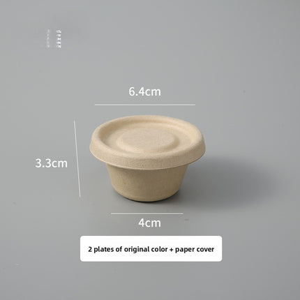 Disposable Paper Pulp Sealed Biodegradable Sauce Cup Condiment Cup Small Cup Takeaway Bowl with Lid