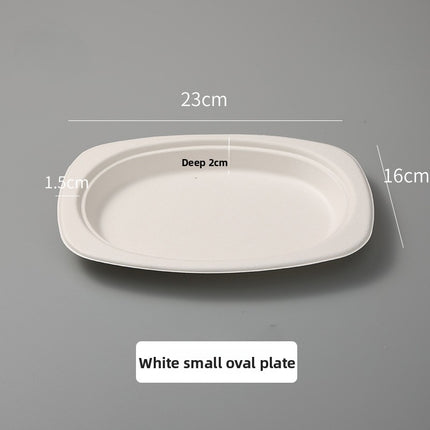 Disposable Oval Paper Plates Dish Plates Biodegradable Pulp Tableware Fruit Plates Party BBQ Plates Paper Plates