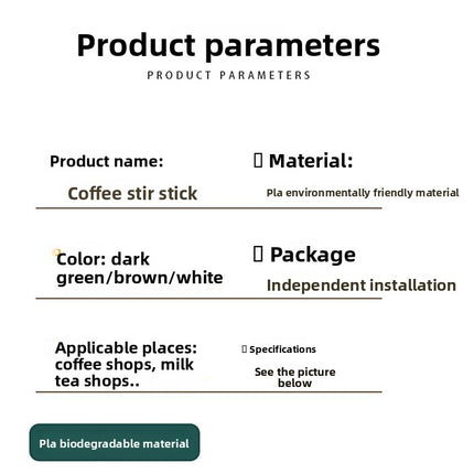 Biodegradable PLA Disposable Coffee Stirring Stick Three-Hole Tube Single Piece Individually Packaged Food-Grade Biodegradable Straw