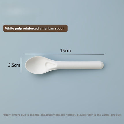 Disposable Paper Pulp Knife Fork Spoon Food Grade Hardened Cake Fork Western Dessert Tableware Eco-friendly Biodegradable Three-piece Set