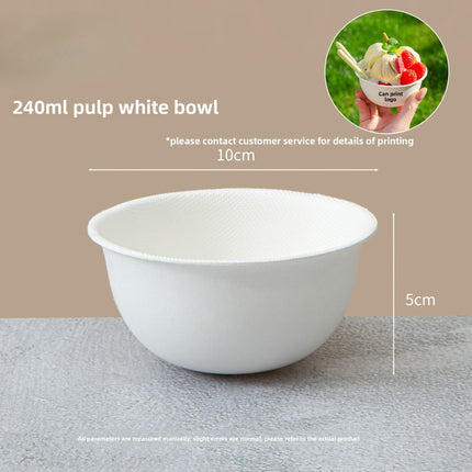 Disposable Internet Celebrity Handheld Chestnut Cup Croissant Ice Cream Paper Cup Shaved Ice Cup Biodegradable Ice Cream Dessert Bowl