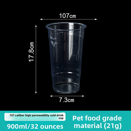 Disposable PET High Transparency Plastic Cup Milk Tea Beverage Coffee Cup Juice Beverage Cup Custom LOGO Cold Drink Cup