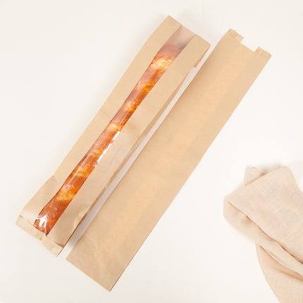 French Stick Bag French Bread Packaging Envelope Bag Long Caterpillar Bread Bag Baking Bag Oil-Proof Kraft Paper Bag