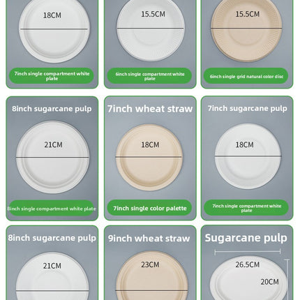 Disposable Plates Paper Plates Catering Food Grade Kindergarten Painting Dish Plates Biodegradable Household Barbecue Tableware Dinner Plates