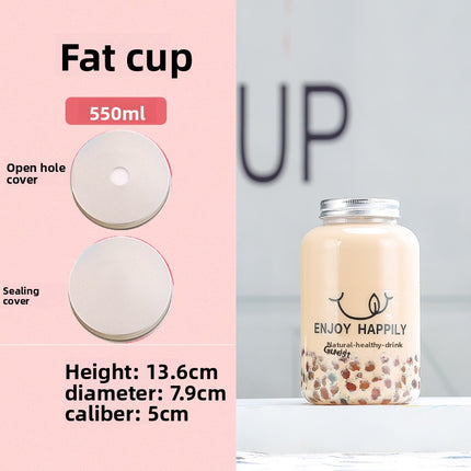 Sujiang Thai Tea Cup 500ml Internet Celebrity PET Bottle Juice Bottle Disposable Cup Plastic Cup Juice Cup Milk Tea Bottle PET Material