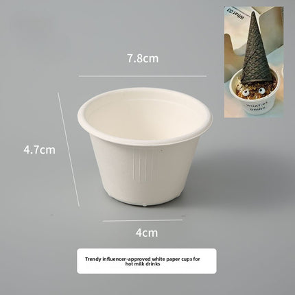 Disposable Internet Celebrity Handheld Chestnut Cup Croissant Ice Cream Paper Cup Shaved Ice Cup Biodegradable Ice Cream Dessert Bowl