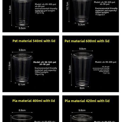 Disposable PET High Transparency Plastic Cup Milk Tea Beverage Coffee Cup Juice Beverage Cup Custom LOGO Cold Drink Cup