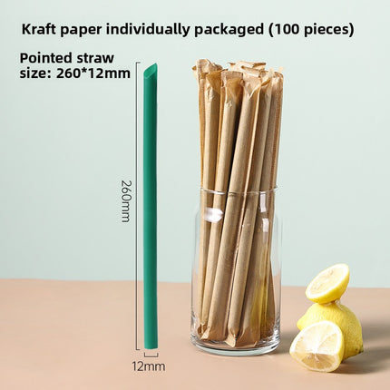 Plastic Straws Disposable Commercial Single Individually Wrapped Food Grade PP Coffee Straws Bubble Tea Thick Straws