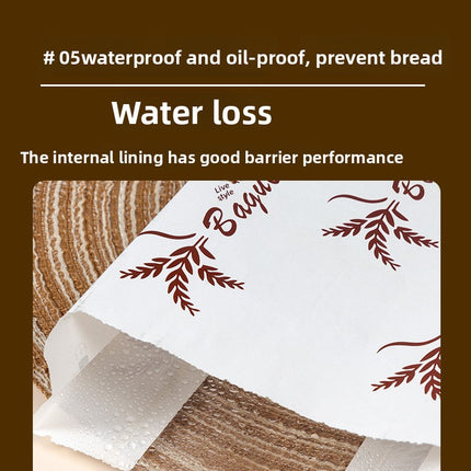 French Stick Bag French Bread Packaging Envelope Bag Long Caterpillar Bread Bag Baking Bag Oil-Proof Kraft Paper Bag